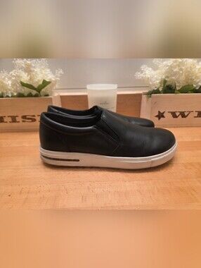Birkenstock Oswego Slip-On Shoes Black Leather EU 42 (Womens 11/Mens 9)